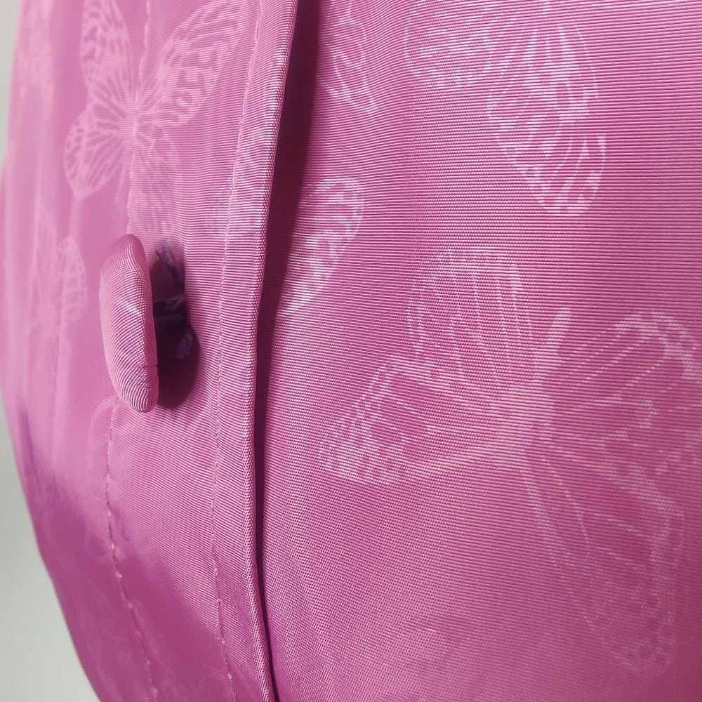 Pink Butterfly Pattern Ruffle Accent Winter Coat - Picture 15 of 16